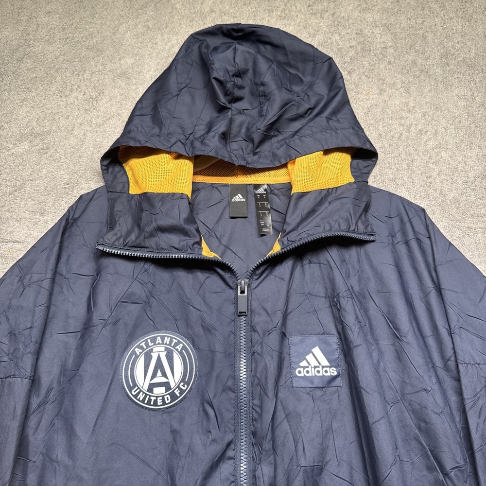 Adidas Atlanta United‎ Men's Navy Blue Hooded Jacket Soccer Windbreaker Small